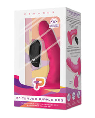Pegasus 6" Rechargeable Ripple Peg W/adjustable Harness & Remote - Pink