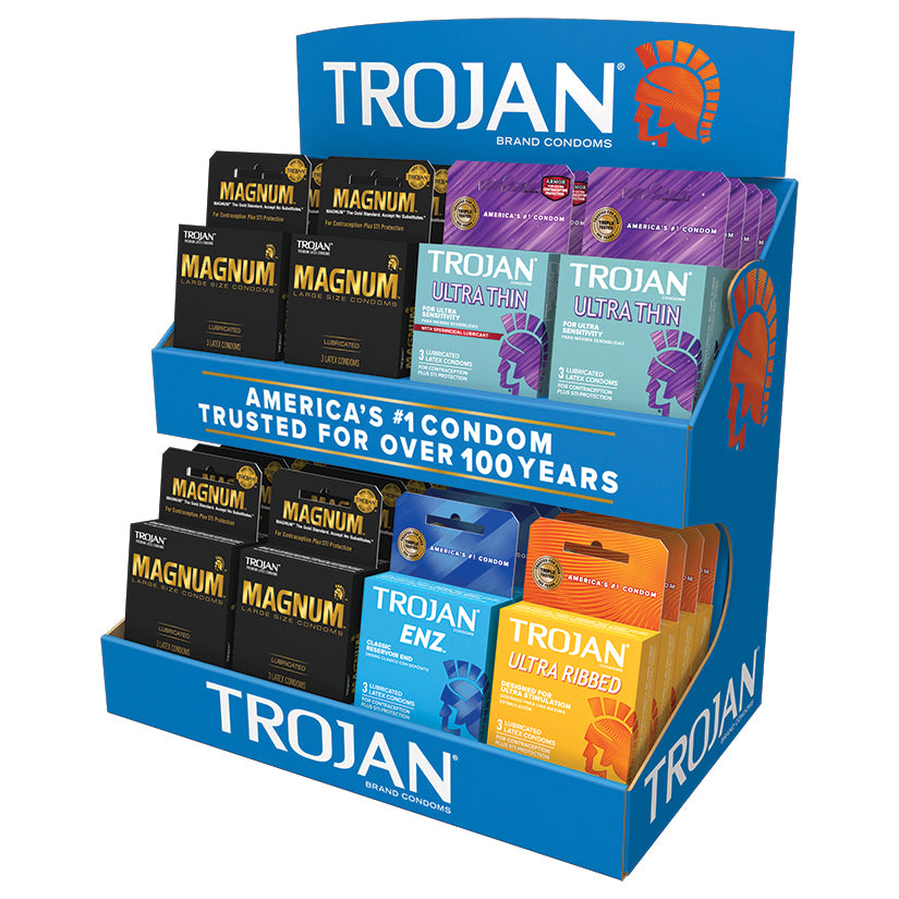 Trojan Pre Packed Display of 32pcs - Eros Fine Goods