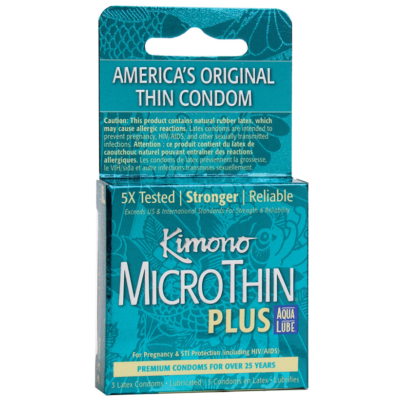 Kimono MicroThin Plus Aqua Lube (3 Pack) - Eros Fine Goods