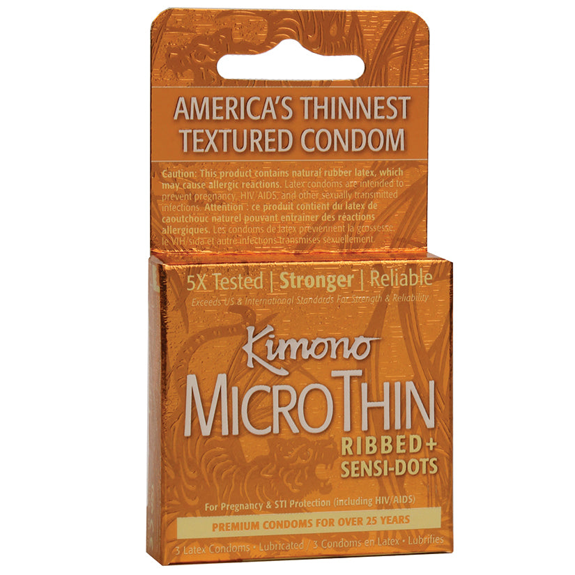 Kimono MicroThin Ribbed SensiDots (3 Pack) - Eros Fine Goods