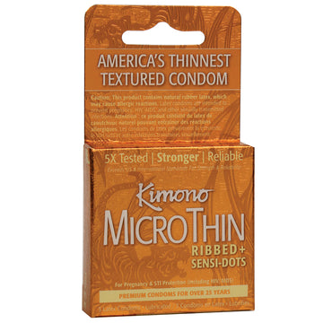 Kimono MicroThin Ribbed SensiDots (3 Pack) - Eros Fine Goods