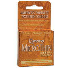 Kimono MicroThin Ribbed SensiDots (3 Pack) - Eros Fine Goods