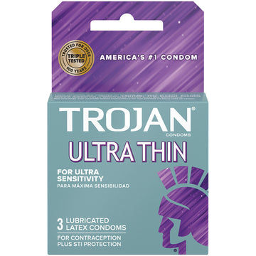 Trojan Ultra Thin Condoms (3 Pack) - Eros Fine Goods
