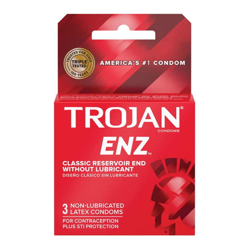 Trojan Enz Non-Lubricated Condoms (3 Pack) - Eros Fine Goods