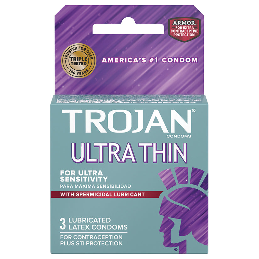 Trojan Ultra Thin Armor Spermicidal (3 Pack) - Eros Fine Goods