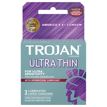 Trojan Ultra Thin Armor Spermicidal (3 Pack) - Eros Fine Goods