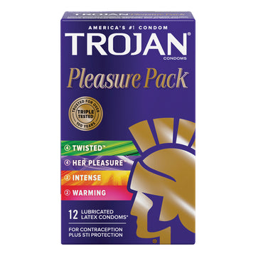 Trojan Pleasure Pack Condoms (12 Pack) - Eros Fine Goods