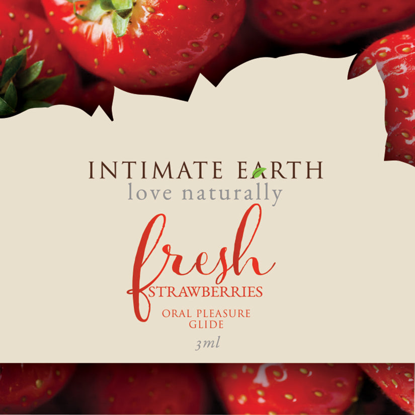 Intimate Earth Oral Pleasure Glide-Fresh Strawberry Foil 0.1oz - Eros Fine Goods