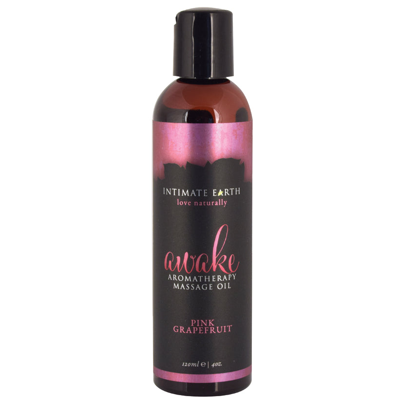 Intimate Earth Aromatherapy Oil Awake-Pink Grapefruit  4oz - Eros Fine Goods