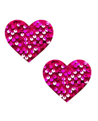 NevaNude Pasties - Pink Sequin Hearts - Eros Fine Goods