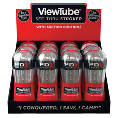 PDX Elite ViewTube Stroker Display (12 Pcs)-Clear - Eros Fine Goods