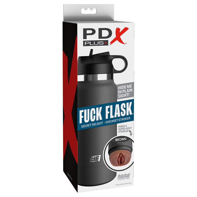 PDX Plus Fuck Flask Secret Delight-Brown - Eros Fine Goods