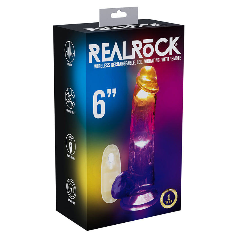 RealRock Wireless Rechargeable LED Vibrating With Balls 6" - Eros Fine Goods