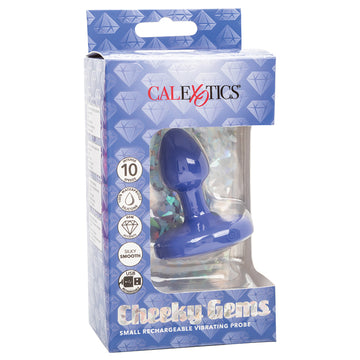 Cheeky Gems Rechargeable Vibrating Probe-Blue Small - Eros Fine Goods