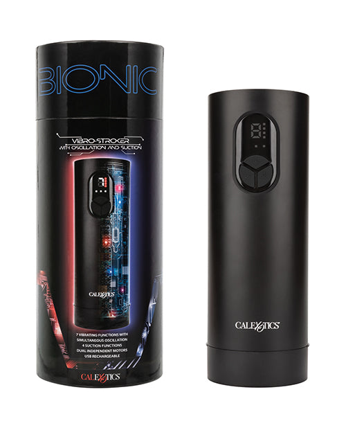 Bionic Vibro Stroker W/oscillation & Suction - Black