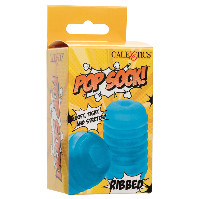 Pop Sock Ribbed-Blue - Eros Fine Goods