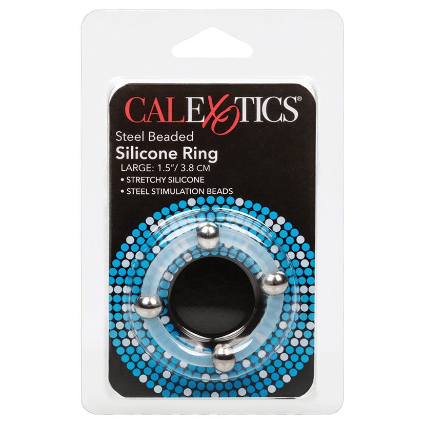 Steel Beaded Silicone Ring Large - Eros Fine Goods
