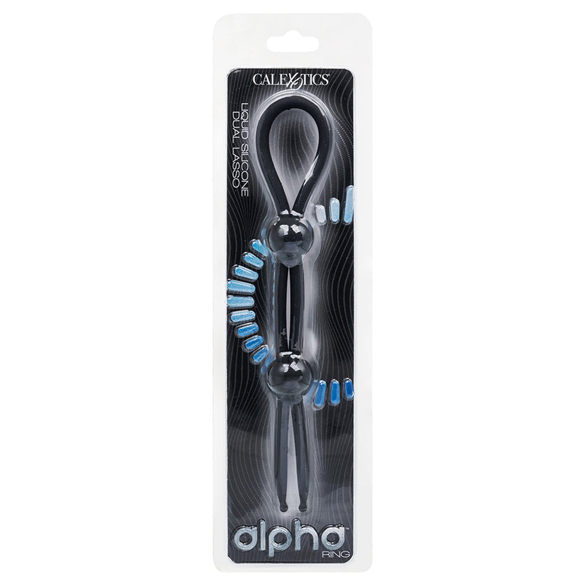 Alpha Liquid Silicone Dual Lasso-Black - Eros Fine Goods