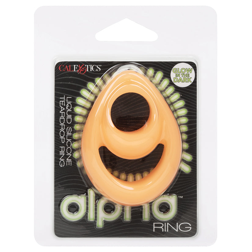 Alpha Glow-In-The-Dark Liquid Silicone Teardrop Ring - Eros Fine Goods