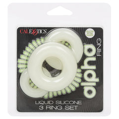 Alpha Glow-In-The-Dark Liquid Silicone 3 Ring Set - Eros Fine Goods