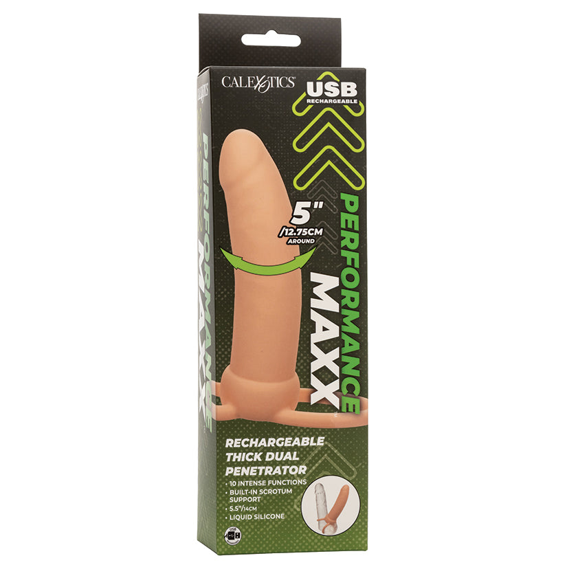 Performance Maxx Rechargeable Thick Dual Penetrator-Ivory - Eros Fine Goods