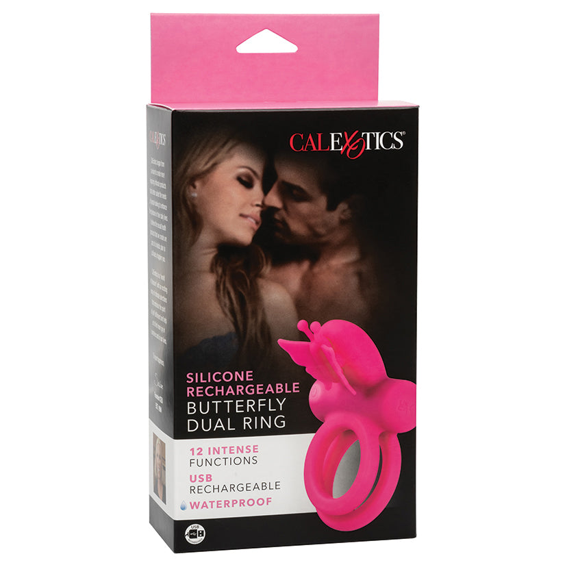 Silicone Rechargeable Butterfly Dual Ring - Eros Fine Goods