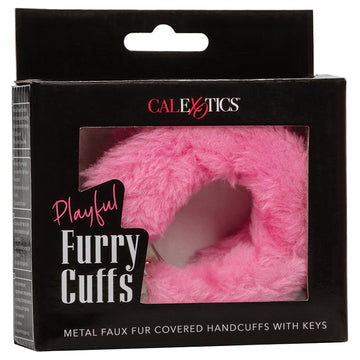Playful Furry Cuffs-Pink - Eros Fine Goods