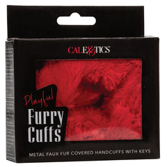 Playful Furry Cuffs-Red - Eros Fine Goods