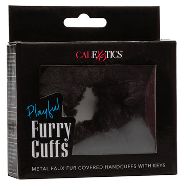 Playful Furry Cuffs-Black - Eros Fine Goods