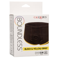Boundless Brief-Black and Yellow S/M - Eros Fine Goods