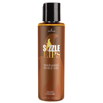 Sensuva Sizzle Lips Warming Edible Gel-Salted Caramel 4.2oz - Eros Fine Goods