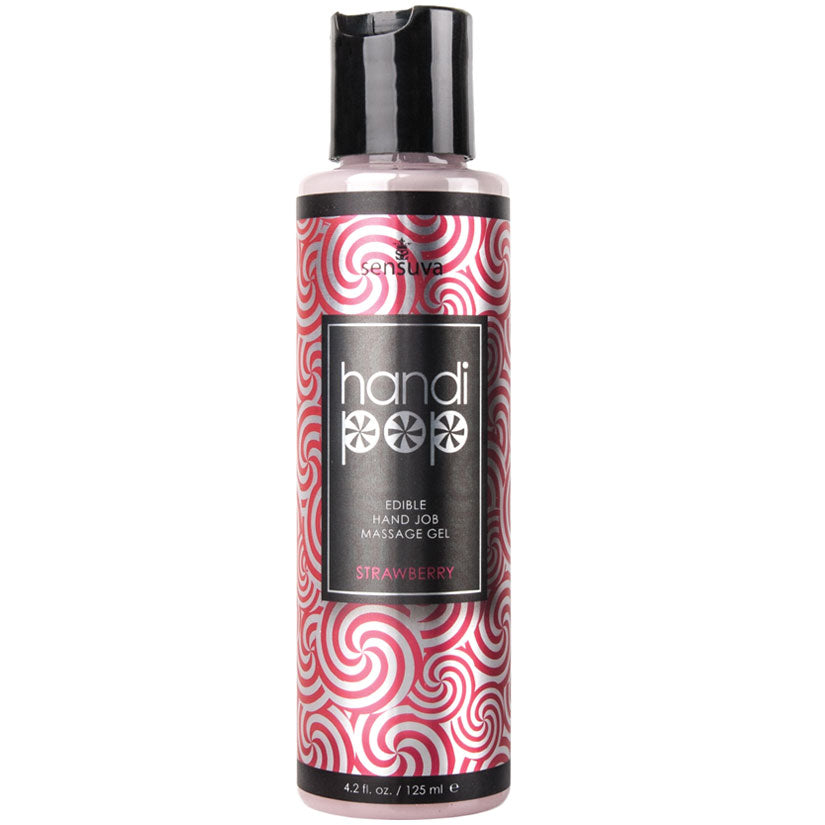 Sensuva Handi-Pop Hand Job Massage Gel-Strawberry 4.2oz - Eros Fine Goods