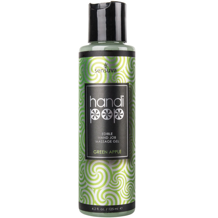 Sensuva Handi-Pop Hand Job Massage Gel-Green Apple 4.2oz - Eros Fine Goods