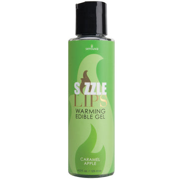 Sensuva Sizzle Lips Warming Edible Gel-Caramel Apple 4.2oz - Eros Fine Goods