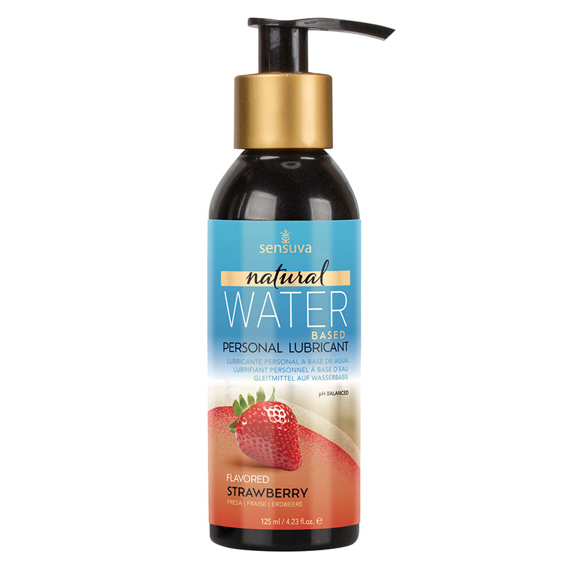 Sensuva Natural Water Based Lubricant-Strawberry 4oz - Eros Fine Goods