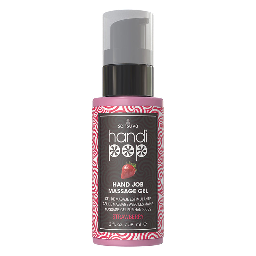 Sensuva Handipop Edible Massage Gel-Strawberry 2oz - Eros Fine Goods