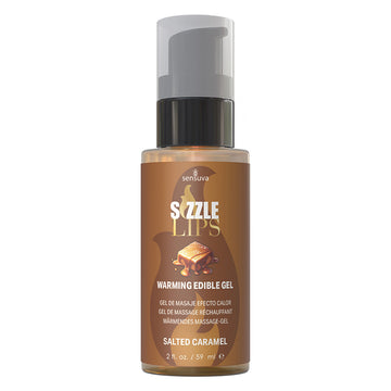 Sensuva Sizzle Lips Warming Gel-Salted Caramel 2oz - Eros Fine Goods