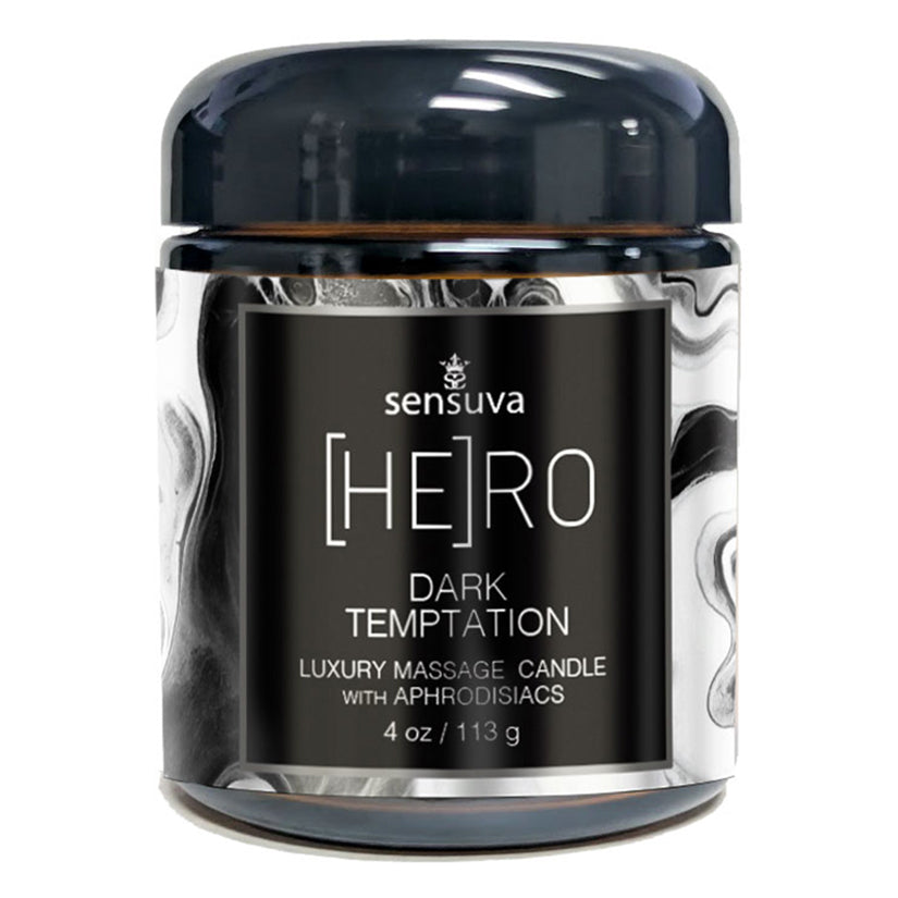 Sensuva Luxury Massage Candle-Hero Dark Temptation 4oz - Eros Fine Goods