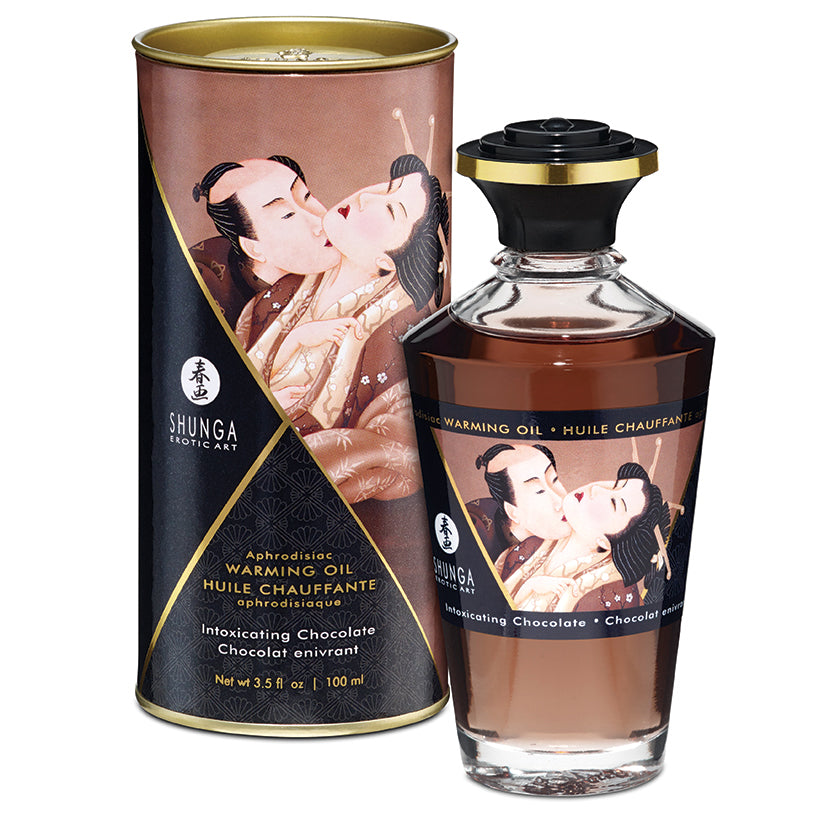 Shunga Aphrodisiac Warming Oil-Intoxicating Chocolate 3.5oz - Eros Fine Goods