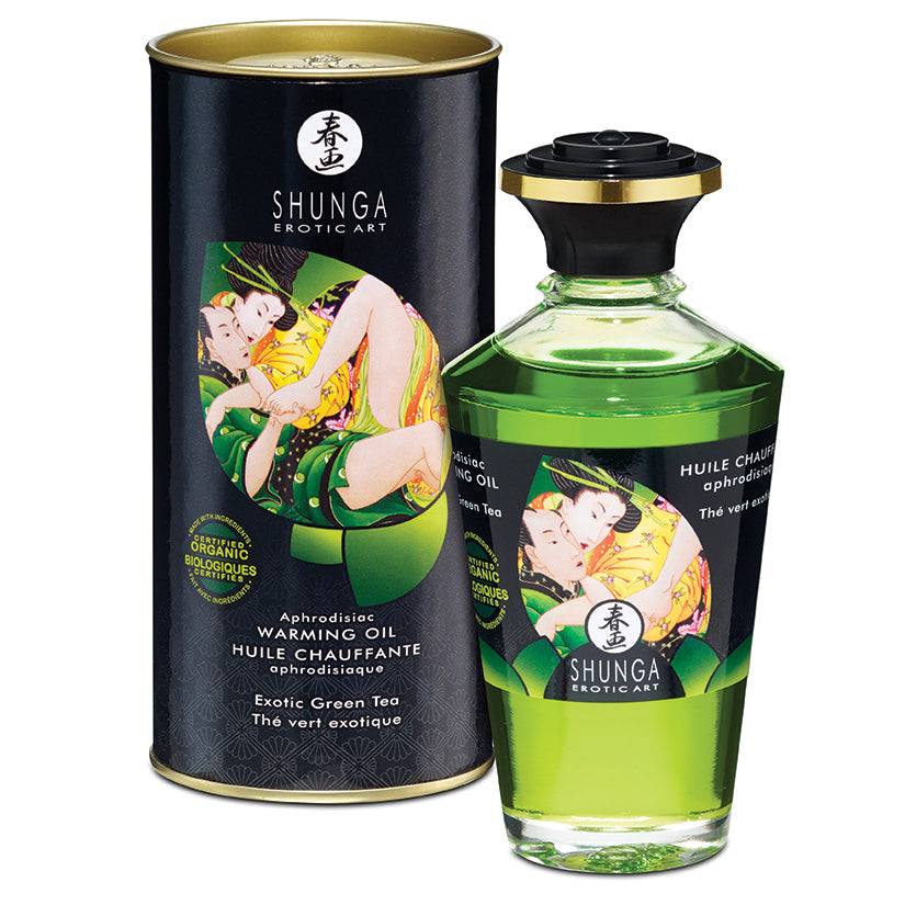 Shunga Organica Aphrodisiac Warming Oil-Exotic Green Tea 3.5oz - Eros Fine Goods
