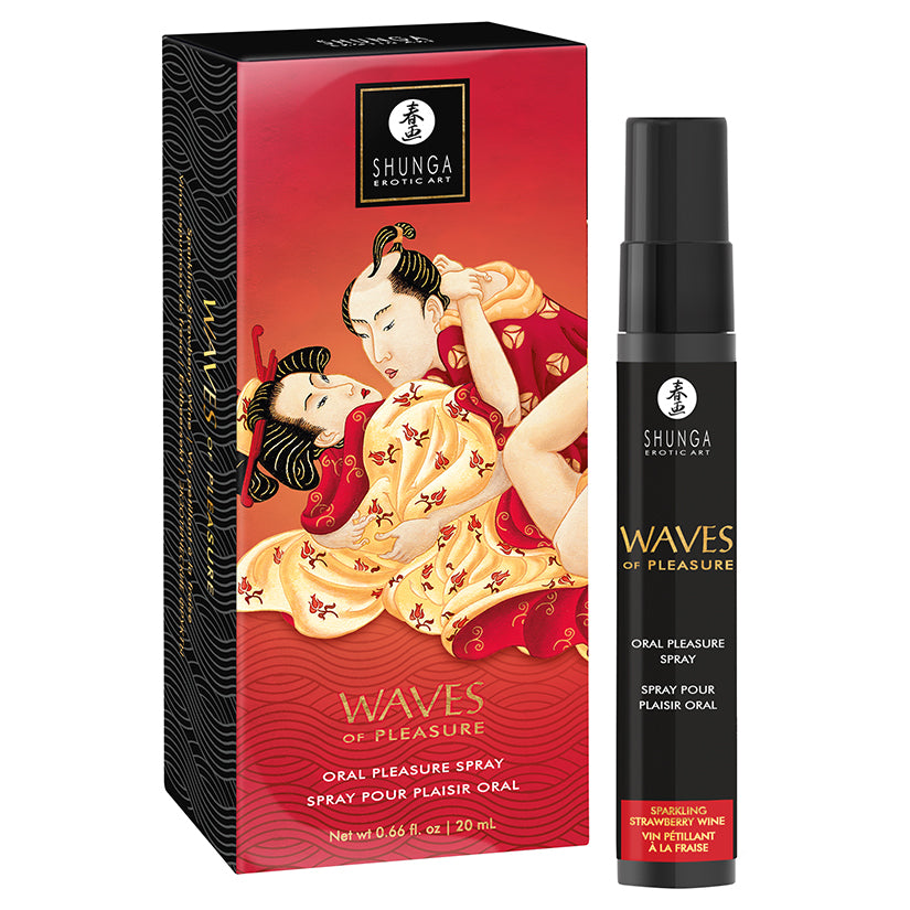 Shunga Waves of Pleasure Oral Pleasure Spray-Sparkling Strawberry - Eros Fine Goods