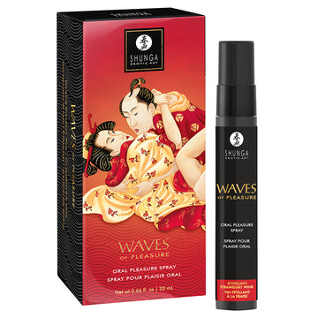 Shunga Waves of Pleasure Oral Pleasure Spray-Sparkling Strawberry - Eros Fine Goods
