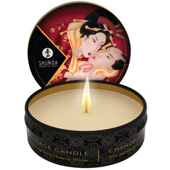 Shunga Mini Massage Candle-Sparkling Strawberry Wine 1oz - Eros Fine Goods