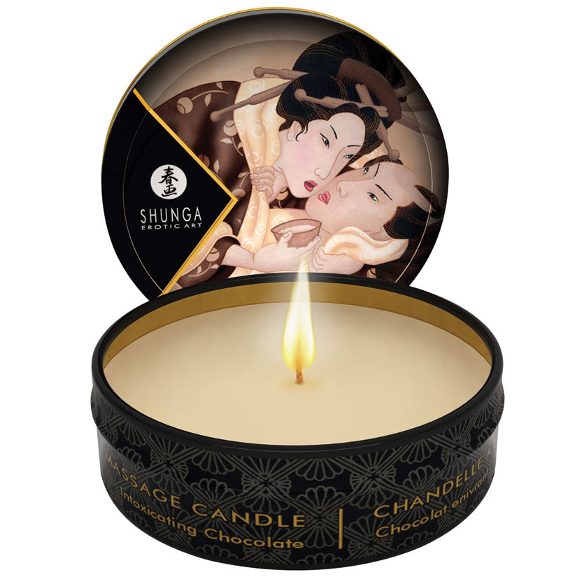 Shunga Mini Massage Candle-Intoxicating Chocolate 1oz - Eros Fine Goods