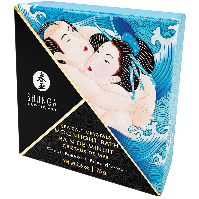 Shunga Moonlight Bath Sea Salt Crystals-Ocean Breeze 2.6oz - Eros Fine Goods