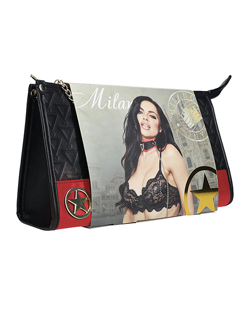 Shots Ouch! Milan Collection Bondage Kit W/bag - Black/red