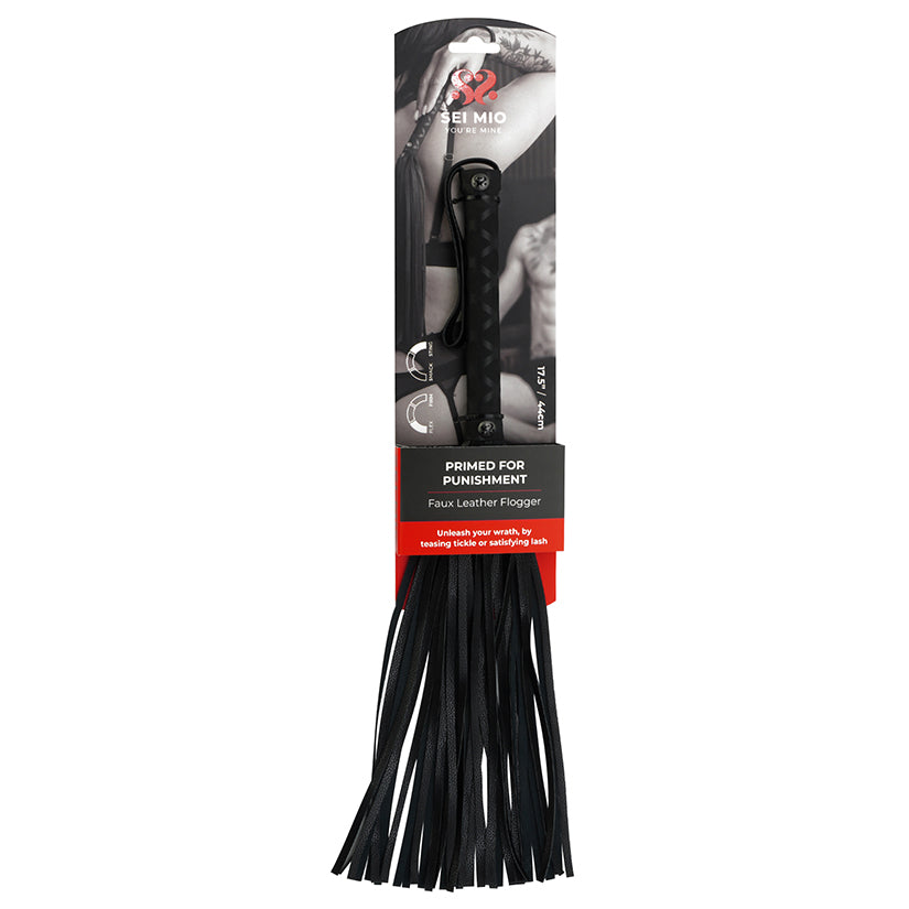 SEI MIO Primed for Punishment Faux Leather Flogger - Eros Fine Goods