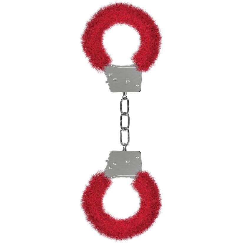 Ouch! Beginner's Furry Handcuffs-Red - Eros Fine Goods