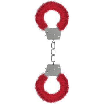 Ouch! Beginner's Furry Handcuffs-Red - Eros Fine Goods