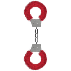 Ouch! Beginner's Furry Handcuffs-Red - Eros Fine Goods